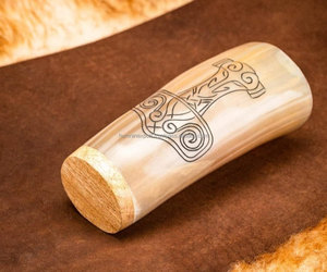 Auténtico Vaso de Vino Vikingo de Gres de 200 ml, Cuerno para Beber de Hierro, Acabado Perfecto, Logotipo Personalizado, Ideal para Negocios, Personal, Mejores Padrinos de Boda - Product Image 2