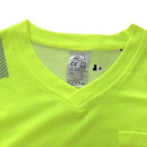 Chemises réfléchissantes haute visibilité à manches courtes, vêtements de travail de sécurité pour travaux de construction industrielle, fabrication sur mesure OEM - Product Image 4