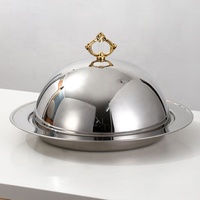 Hotel Restaurant Buffet Plat En Acier Inoxydable Plat De Service Rond De Luxe Avec Couvercles