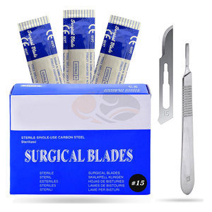 ใบมีดผ่าตัดแบบใช้มือทำจากเหล็กกล้าไร้สนิม บรรจุแยกชิ้น ปลอดเชื้อ ใช้ครั้งเดียว คมกริบ ระดับศัลยกรรม ได้รับการรับรองมาตรฐาน MOL - Product Image 1