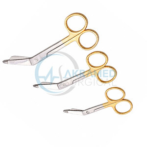 Juego de 3 Tijeras para Vendajes Lister con Mango Dorado, Dentadas, Certificadas por la CE, Instrumentos Quirúrgicos Ortopédicos - Product Image 3