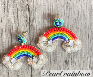 Pendientes Colgantes Bohemios con Patrón Floral de Cuentas de Colores, Diseño Artesanal de Helado, Arcoíris, Paraguas, Nube y Rayo - Product Image 6