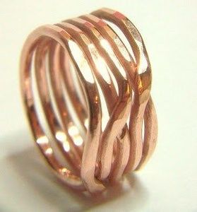 Unique Forged Copper Spiral Band Modern Bohemian Style Ring Vintage-Inspired Copper Swirl Ring - Product Image 5