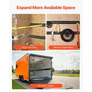 Kit Binari di Fissaggio E-Track Rinforzati, 2 Binari in Acciaio, Confezione da 4, per Fissaggio Carico fino a 900 kg, Accessori per il Controllo del Carico - Product Image 6