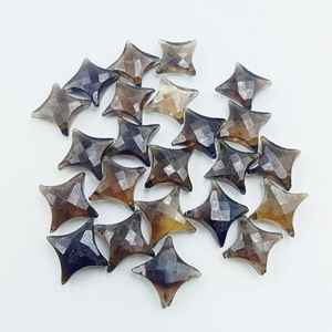 Perles de quartz fumé en forme d'étoile ninja, perles de pierres précieuses en vrac pour bijoux - Product Image 5