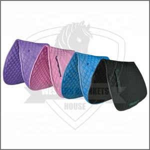 High Quality Quilted <b>Leather</b> Cotton Fabric English Dressage Horse Saddle Pad Comfortable Breathable Customized Logo Color - Product Image 4