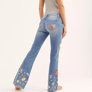 HAMIO SPORTS Jeans de mezclilla de cintura alta para mujer, impermeables, de pierna ancha, con efecto levanta glúteos, mezcla de poliéster/algodón, casuales de invierno, de longitud completa - Product Image 6