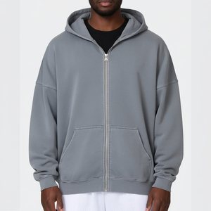 Pull-over surdimensionné en molleton épais 100 % coton de haute qualité, délavé, avec logo brodé personnalisé, grande taille, pour homme, hiver - Product Image 5