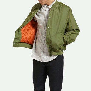 Chaqueta Bomber Clásica para Hombre, Impermeable, Transpirable, que Absorbe la Humedad, Talla Grande, Forro Naranja, Otoño, Gruesa, Cálida, con Cierre Completo - Product Image 4