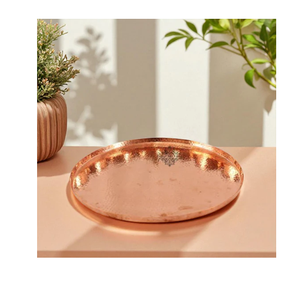 Top Selling Decorative Copper Foodservice Serving Tray For Luxury home <b>Table</b> Decorative Display for Food Decor & Serving Tray - Product Image 1