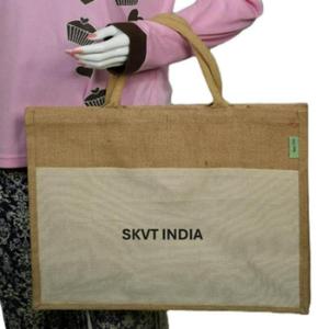 Wholesale Customized <b>Cheap</b> Reusable Extra Large Jute <b>Tote</b> <b>Bag</b> with Hand Length Handle Recyclable and Splicing Design - Product Image 1