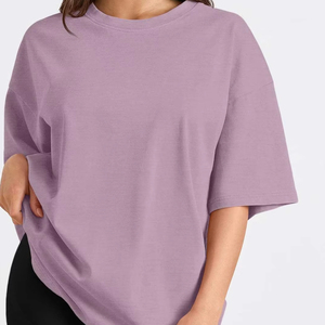 เสื้อยืดคอกลมแขนสั้นผ้าฝ้ายเนื้อนุ่มระบายอากาศดี สีพื้นเรียบง่าย สไตล์ลำลองสำหรับผู้หญิง ทรงปกติ เหมาะสำหรับใส่ในฤดูใบไม้ผลิ สตรีทแวร์ สามารถปรับแต่งได้ - Product Image 1