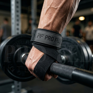 Sangles de levage en coton et polyester pour la gym, avec support de poignet rembourré, réglables pour l'haltérophilie, la force athlétique et les soulevés de terre - Product Image 3