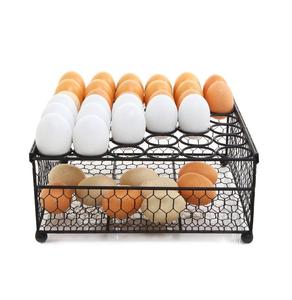 Panier à œufs en fer robuste pour le rangement sur comptoir de cuisine et l'organisation de l'affichage des œufs frais de la ferme - Product Image 1