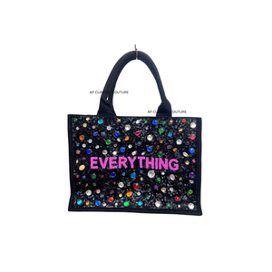 Sacs fourre-tout ornés de strass en cristal avec des motifs personnalisés, présentant les dernières tendances en matière de sacs à main pour femmes et des perles tendance. - Product Image 1