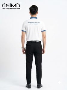 Camisa Polo Blanca de Uniforme Universitario Premium de Lujo para Hombre, Algodón con Logotipo Bordado - Product Image 3