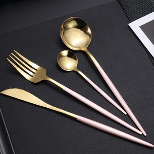 Juego de cucharas para servir de acero inoxidable con diseño moderno de lujo Cubiertos con mango de madera para cocina Boda - Product Image 5