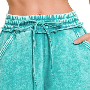 Service OEM, Vente en Gros, Conception Personnalisée, Short Femme Délavé à l'Acide, Nouvelle Arrivée, Marque Privée, Respirant pour Adultes - Product Image 2