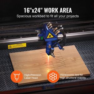 Incisore Laser CO2 60W 16 X 24 19.7 IPS, Macchina da Taglio Laser con Assistenza Aria a 2 Vie, Compatibile con LightBurn e CorelD per Incisione - Product Image 4