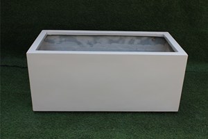 Wholesale White Fiberglass Hand Carved Classic Lightweight Durable Indoor/Outdoor Floor Rectangular <b>Planter</b> Unique Design - Product Image 2