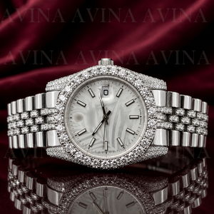 Reloj Mecánico Iced Moissanite de Lujo, Correa de Acero Inoxidable de 20 mm, Esfera de Cristal, Pantalla Analógica, Uso Diario, Edición Limitada - Product Image 4