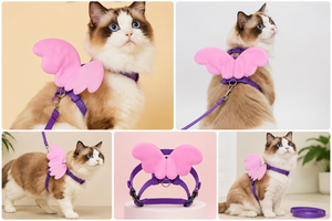 Butterfly Cat <b>Harness</b> OEM ODM Custom Logo Adjustable Soft Mesh Kitten <b>Harness</b> & Leash Set Direct Manufacturer - Product Image 5