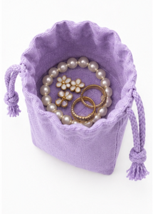 Pochette cadeau en coton violet avec cordon de serrage, texture gaufrée, petite pochette anti-poussière avec cordon à pompon pour emballage cadeau - Product Image 5