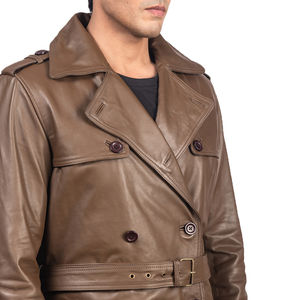 Manteau en cuir de mouton anti-plis pour homme au design unique, 50 % rembourré de duvet de canard, haute qualité, service OEM/ODM personnalisé - Product Image 6