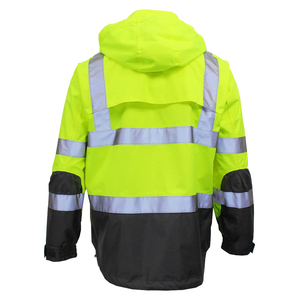 Chaqueta de Trabajo Impermeable Acolchada Fluorescente de Diseño Personalizado, Chaleco de Seguridad de Alta Visibilidad con Logotipo Reflectante Impreso - Product Image 2