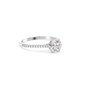REYES Sparkling Round Brilliant Cut 1.08CT Moissanite Fine Jewelry in 925 Sterling Silver GRA Certified Engagement Rings - Product Image 3