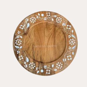 Plateau de service en bois personnalisé OEM pour le Ramadan, design sûr et durable en bois poli, bon prix, assiettes de décoration en chocolat - Product Image 2