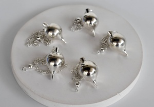 Wholesale Silver <b>Ball</b> Brass Pendulums Polished Gemstone <b>Crystal</b> Agate Feng Shui Environmentally - Product Image 5