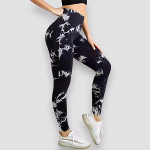 Leggings de yoga tie-dye à taille haute, entièrement extensibles, en spandex/nylon, style nouveau, durables, respirants, séchage rapide, qualité supérieure, éco-responsables - Product Image 5