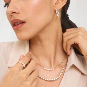 Illusion Extended Smile <b>Necklace</b> With Lab-Grown Diamonds in White Gold - Product Image 4