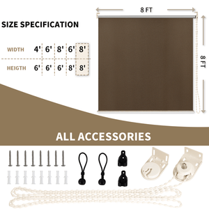Persiana enrollable de HDPE Mocha de 7 x 6 pies para toldo, gazebo y pérgola - Product Image 3