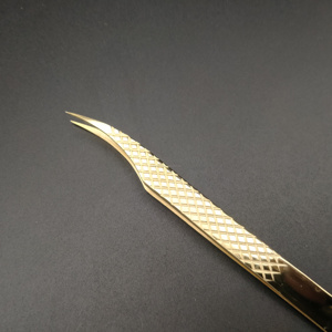 Professional Gold-Plated Smooth Tip Precision Isolation <b>Lash</b> Tweezers for Eyelash Extension Specialists Made in Pakistan - Product Image 1