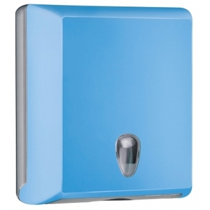 Distributore di Asciugamani di Carta Piegati in Plastica Cleanpaper Design Azzurro Chiaro con Superficie Soft Touch - Product Image 1