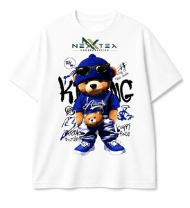 Custom Mens <b>Cartoon</b> Bear King Print Oversized T <b>Shirt</b> Summer Casual Hip Hop Streetwear Tee Breathable Cotton Graphic Top - Product Image 1