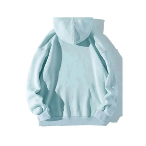 เสื้อฮู้ดผู้ชายสีฟ้าอ่อน ทรงโอเวอร์ไซส์ ผ้าฝ้ายเฟรนช์เทอร์รี่ พิมพ์ลายผีเสื้อ สไตล์ลำลอง ใส่ได้ในฤดูใบไม้ร่วง รับออกแบบตามสั่ง ODM - Product Image 2
