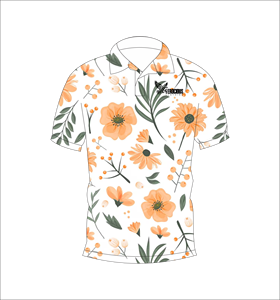 Mens <b>Orange</b> Floral Print <b>Polo</b> Shirt Short Sleeve Casual Summer Golf <b>Polo</b> Lightweight Collared Fashion Shirt - Product Image 4
