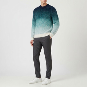 Custom Mohair Sweater Long Sleeve Crew Neck <b>Pullover</b> Stripe Knitwear Winter Fuzzy Casual <b>Jumper</b> Gradient Knitted Sweater For Men - Product Image 4