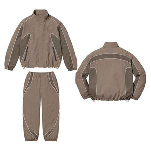 Super Quality Men's Plus Size Winter Fitness Quick Dry Windbreaker Short <b>Sets</b> Stand Collar Outdoor Use Casual Street Wear new - Product Image 6