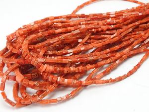 Cuentas de Coral Rojo Italiano Heishi, Lisas y Pulimentadas, Formas Mixtas, 2-4 mm, Aproximadamente 16 Pulgadas por Hilo, Certificadas por Terceros - Product Image 2