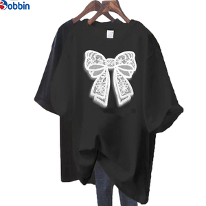 Camiseta Personalizada para Mujer, Estilo Urbano Oversize - Jersey de Algodón Suave con Gráfico de Lazo, Diseño de Hombros Caídos para un Estilo Moderno - Product Image 3