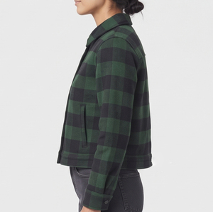 Women's Green Plaid <b>Flannel</b> <b>Jacket</b> Full Sleeve Turn-down Collar Button Closure 100% Cotton Plaid Crop <b>Jacket</b> <b>Flannel</b> Shirt Women - Product Image 2