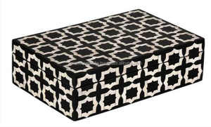 Caja de Recuerdos Rectangular Hecha a Mano de Resina de Hueso, Acabado Pulido, Solución de Almacenamiento Única de Estilo Vintage para Regalos - Product Image 6