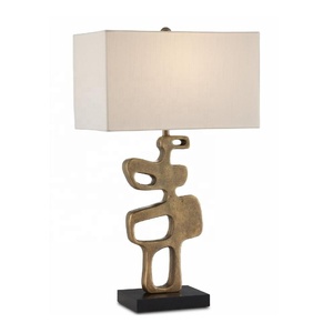 Lámpara de mesa de aluminio en tonos dorados sin sombra, mesa auxiliar, lámpara de dormitorio, armarios, mesa de salón, pasillo, lámpara de decoración del hogar - Product Image 6