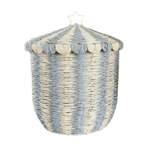 Green Yellow Cute Eco-Friendly Paper Rope Woven Storage <b>Basket</b> with Lid <b>for</b> Laundry Toy Home Storage (<b>Flower</b> Shape) - Product Image 5