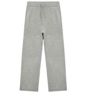 Pantalon en tricot bouclé gris chiné décontracté à taille élastique, texture douce, coupe décontractée, bas de pyjama confortable, unisexe - Product Image 1