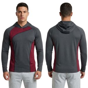 Custom Gym <b>Pullover</b> for <b>Men</b> in Polyester Spandex Lightweight Athletic Hoodie with High Neck Training Design - Product Image 3